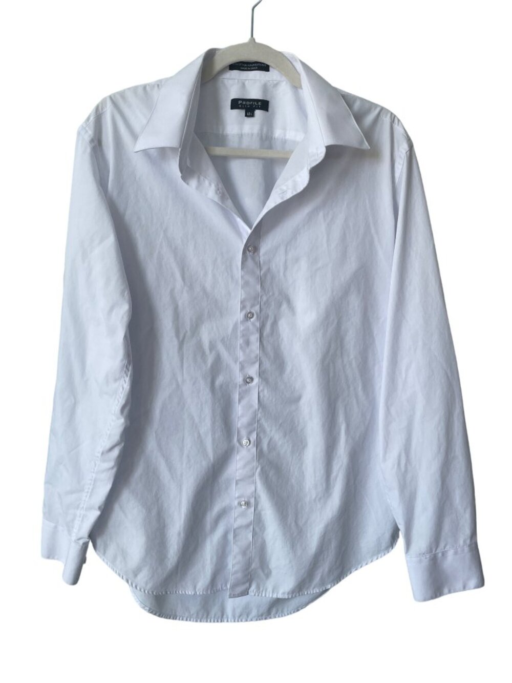 Profile Dress Shirt Size 16.5 Slim Fit Button Front Cotton Career Business Casua
